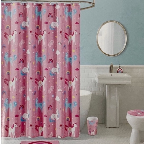 Kids Bath Accessories Unicorn Rainbow Toothbrush Holder Cup Soap Dispenser 3 PC - Picture 11 of 13